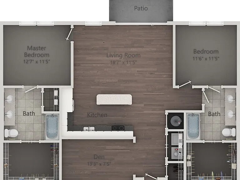 B4 - 2 bed 2 bth (4764b4) floor plan The Kessler Residences