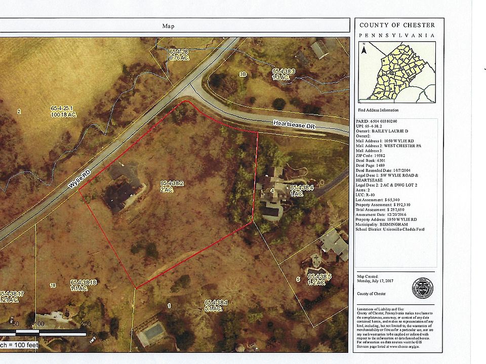 Aerial Tax Map of 1050 Wylie