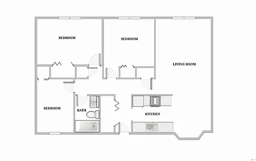 Floor plan Three-Bedroom