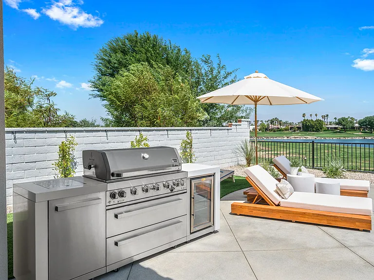 BBQ Grill with beverage chiller.