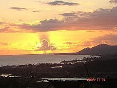 view of sunset from lanai