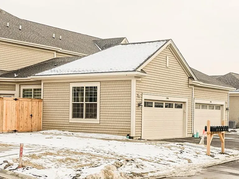 Garage and fenced patio