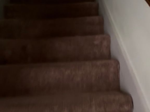 stairs going up to bathroom at top with with 2 rooms to left.