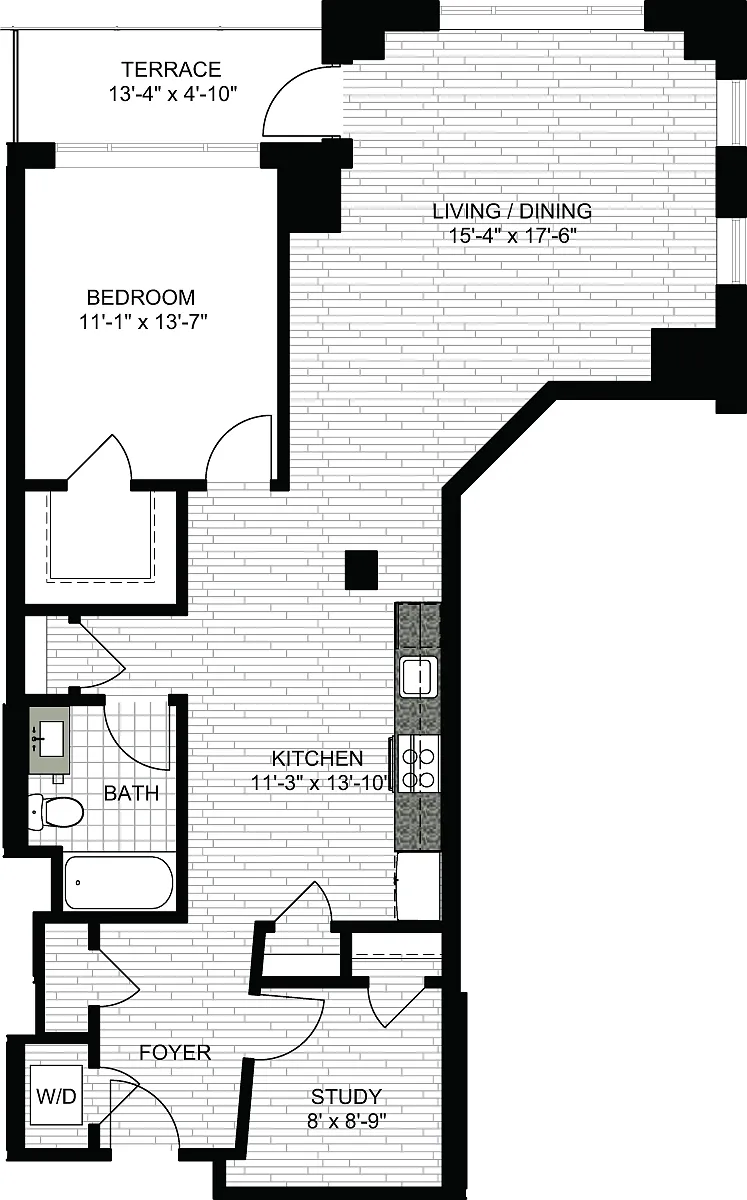 Floor plan 1 Bedroom KK