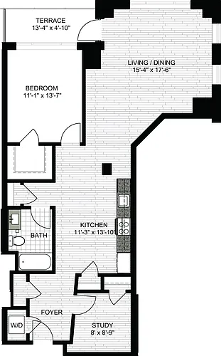 Floor plan 1 Bedroom KK