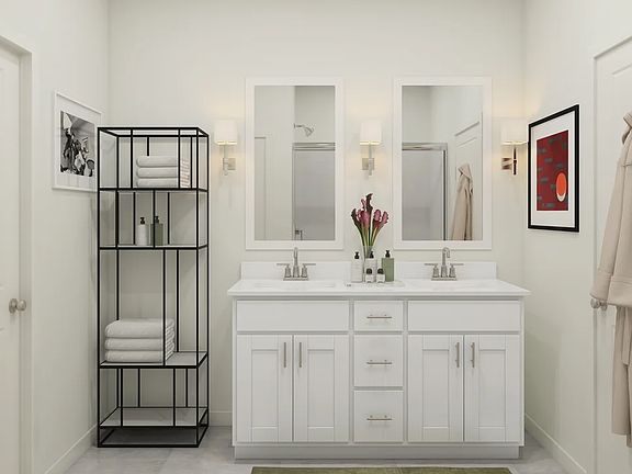 Primary bath with dual sinks