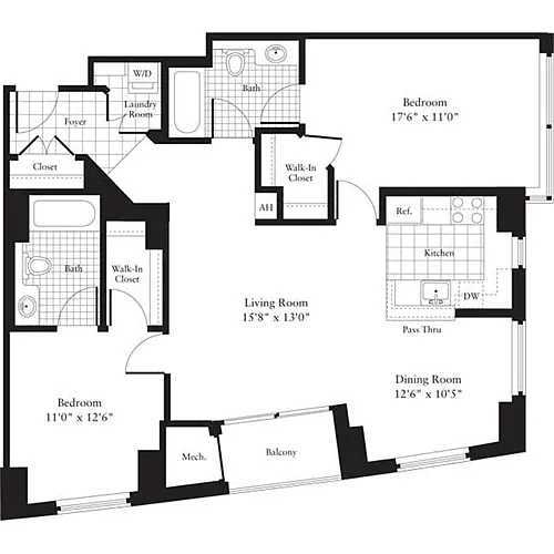 Floor plan 2 Bedrooms E