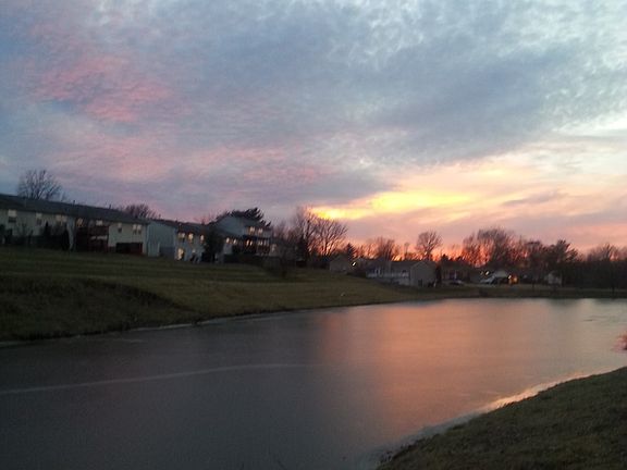 Sunset on the backyard water