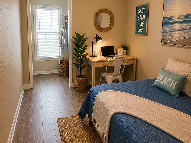Bedroom with walk-in closet