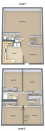 Floor plan Four Bedroom Townhome