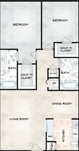 Floor plan 2BD/2BA