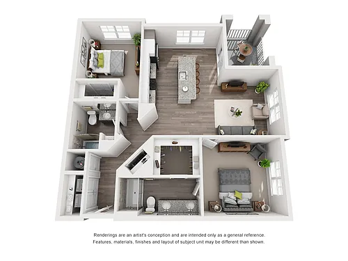 Floor plan B2 - Leon - Two Bedroom, Two Bathroom