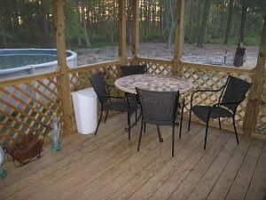 Inside screened porch