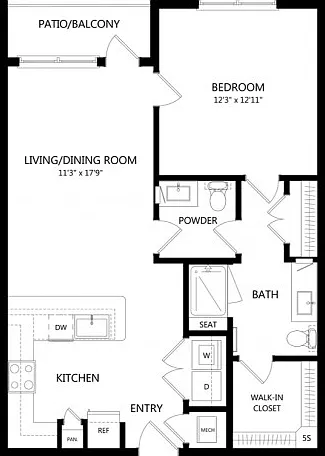 Floor plans are artist's rendering. All dimensions are approximate. Actual product and specifications may vary in dimension or detail. Not all features are available in every apartment. Prices and availability are subject to change. Floor plans are artist