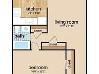 Floor plan One Bedroom Upstairs