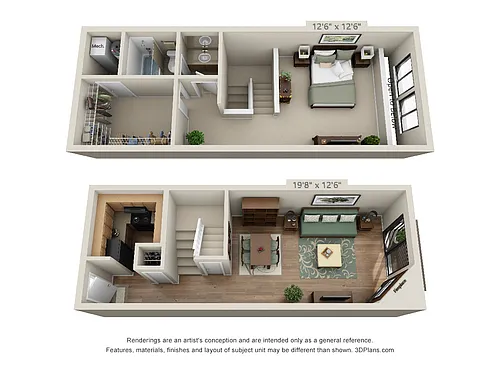 Floor plan 1 Bed 1 Bath B