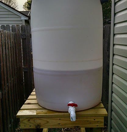 Gutter set-up for rain barre