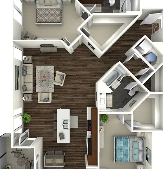 1,221 square foot two bedroom, two bath apartment home 1,221 square foot two bedroom, two bath apartment home
