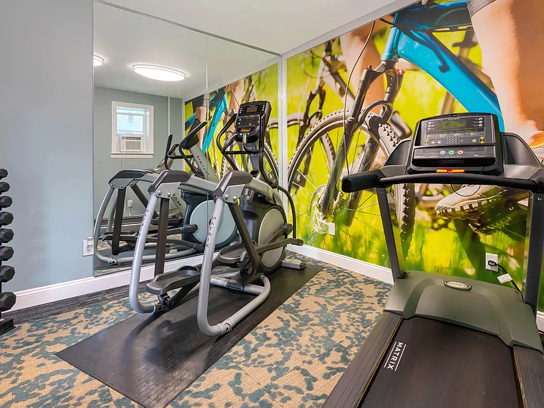 Achieve your cardio goals in our brand-new fitness center at Lakewood Village Apartments.