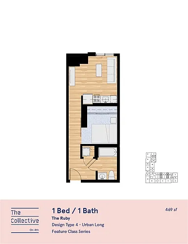 Floor plan Studio B - Deluxe