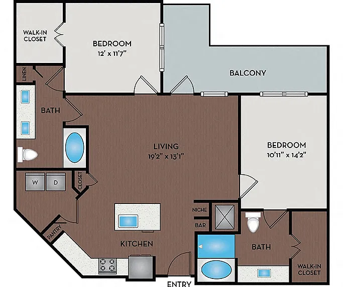 Floor plan 22F2A & 22F2B