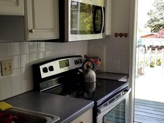 Kitchen opens up to deck