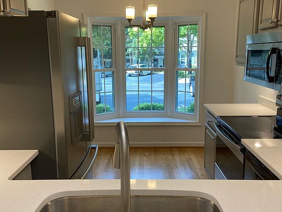 Kitchen from dining area window.