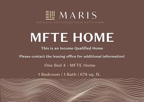 Floor plan One Bed 4 MFTE