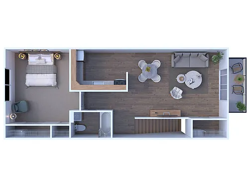 Floor plan 1BR - 1BTH Renovated