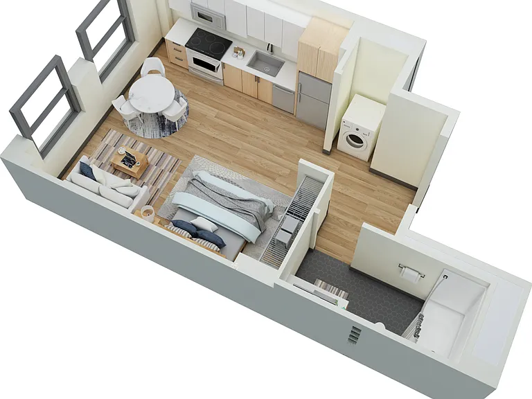 Studio, 1 Bath- E Studio, 1 Bath- E