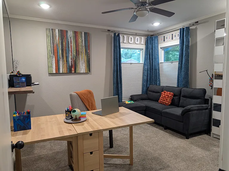 If you need additional work space, the expandable table comes in handy. It has additional storage, too!