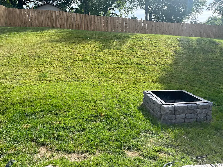 Recent backyard additions - 5+ FT fence and firepit