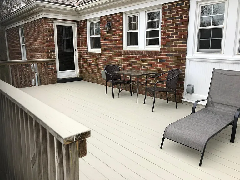 Deck showing door to master bedroom suite.