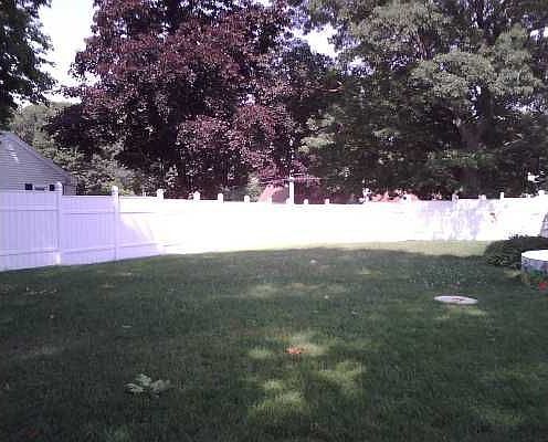 fenced yard