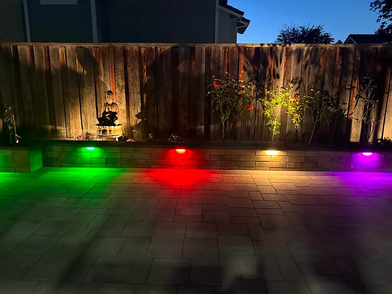 Backyard with Retaining wall