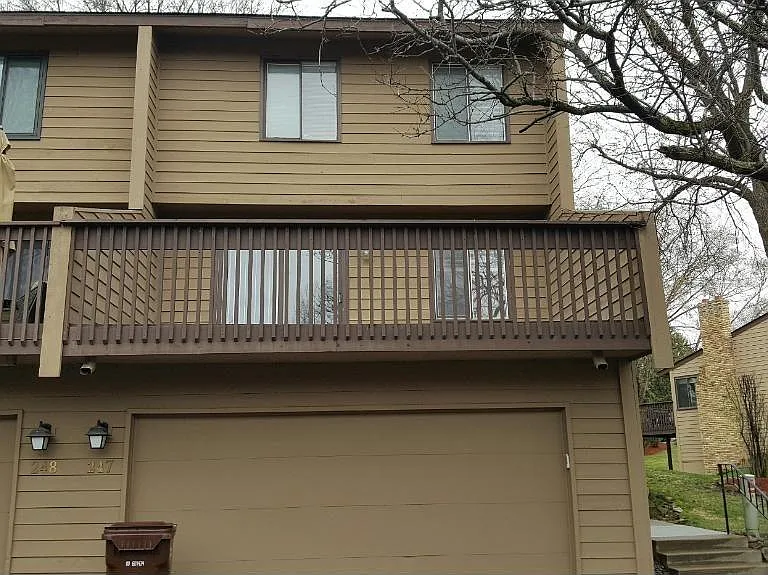 Large deck and private 2 car attached garage