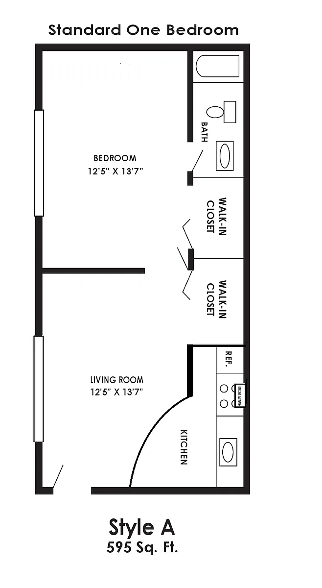 Floor plan One Bedroom Standard