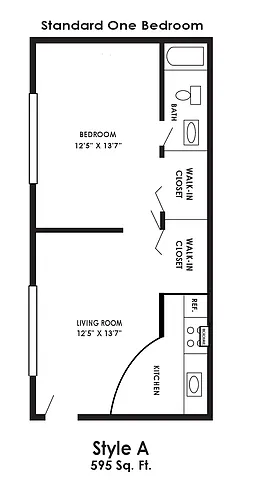 Floor plan One Bedroom Standard