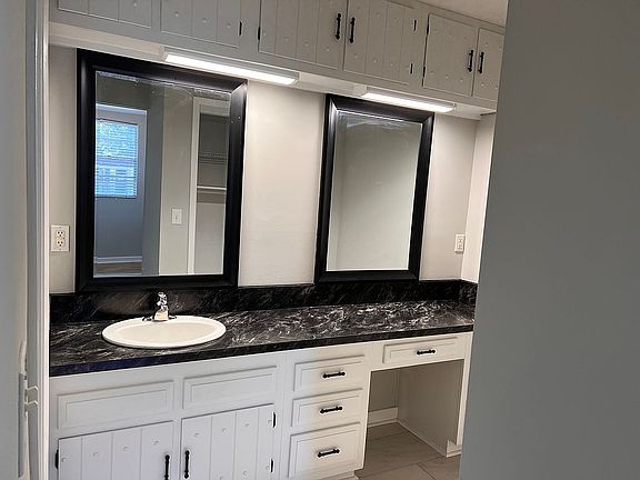 Primary bathroom vanity area