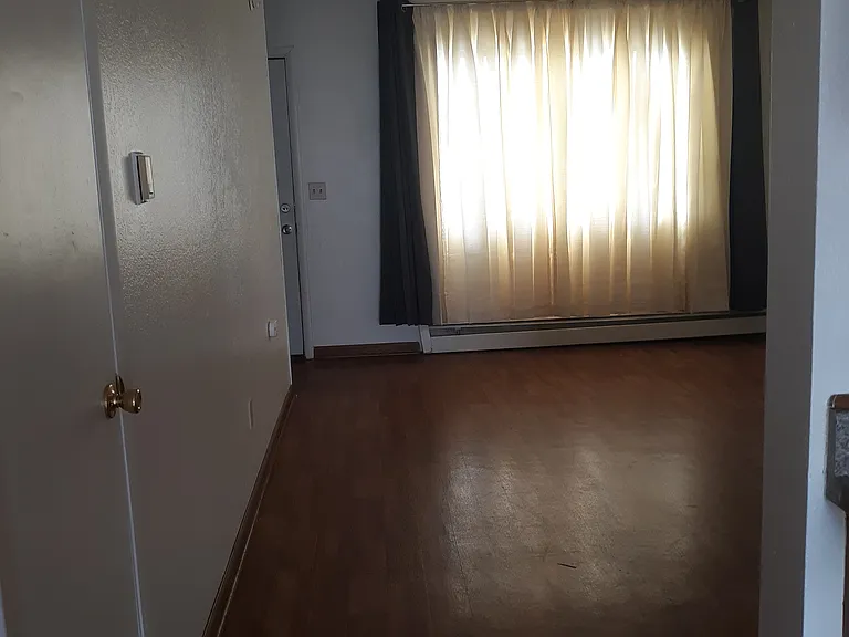 Living room with curtains