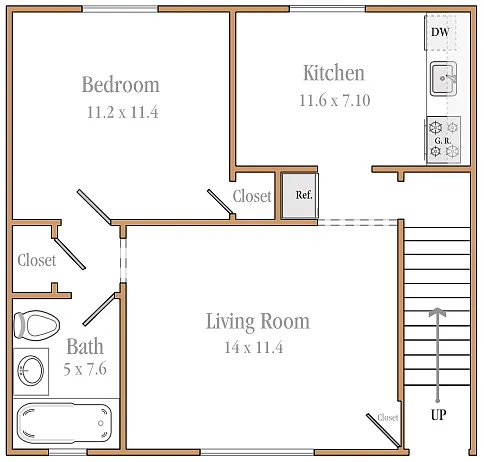 Floor plan 1 bedroom