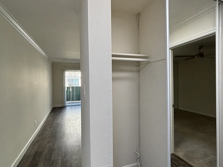 Hallway Linen Closet
one side is Shelves
other side small closet