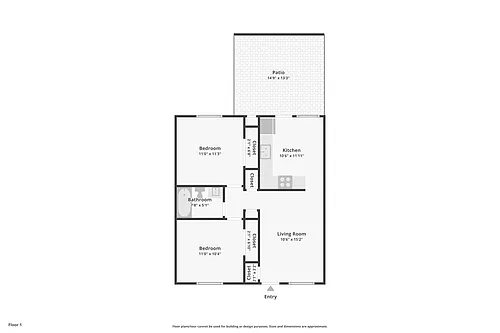 Floor plan 2 Bed 1 Bath