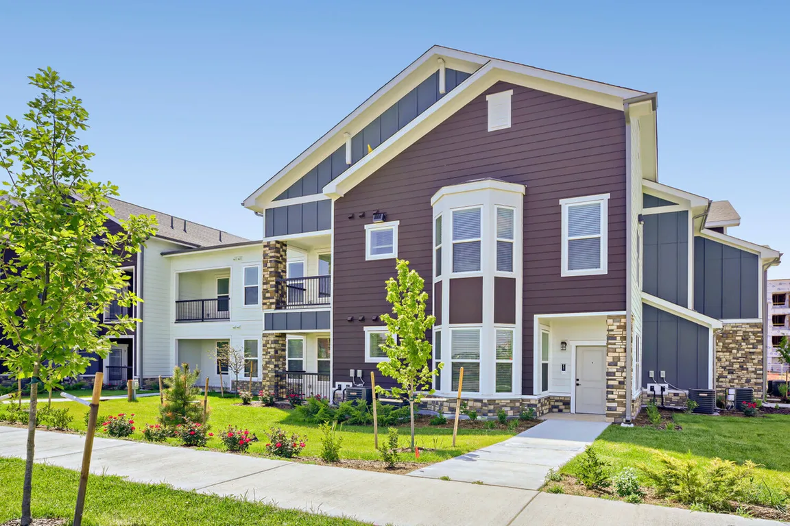 Well-kept grounds and a private patio or balcony for each home gives Garrett Harvest Junction West residents space to get some fresh air and relaxation.