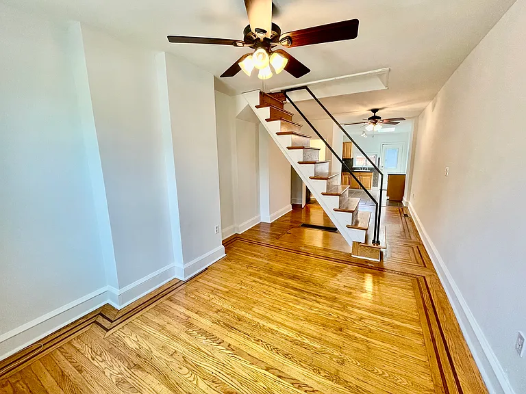 View from the front door- living room.