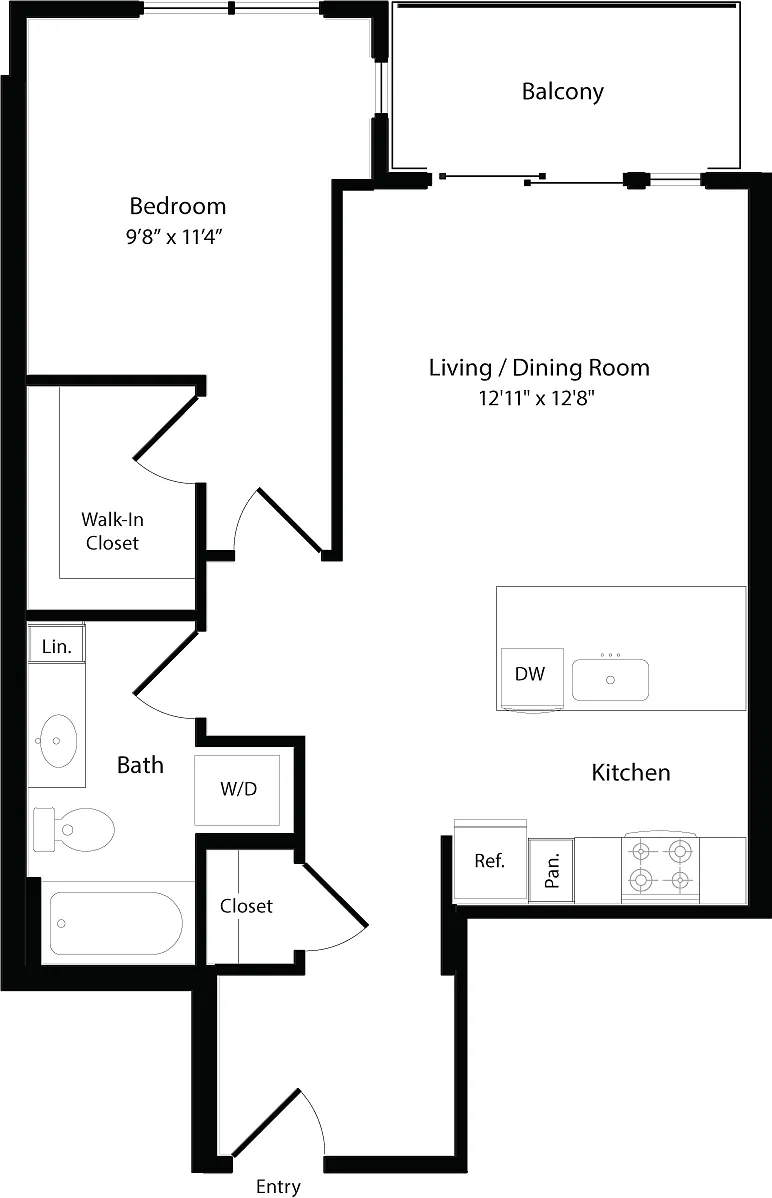 Floor plan A1 East- Floors 3-6