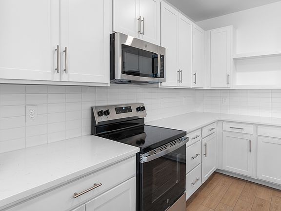 Kitchen with floating shelves