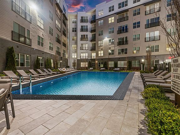 Expansive resort-style pool courtyard