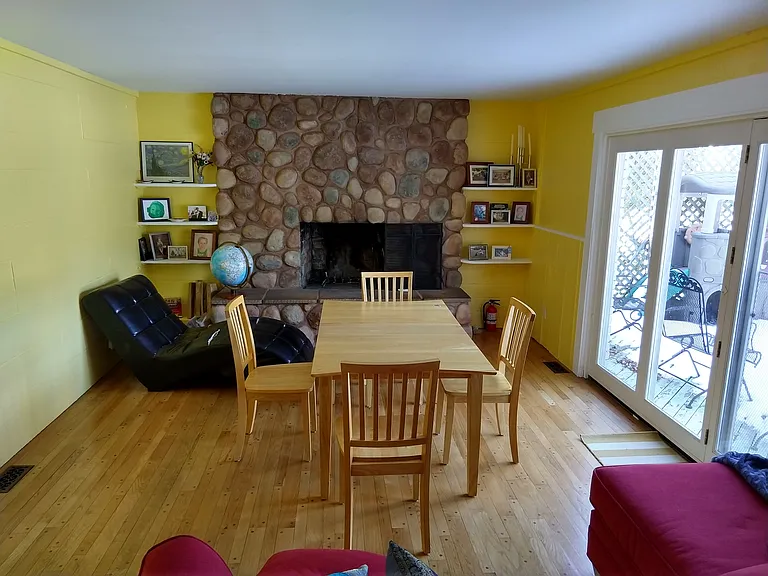 living room with fireplace