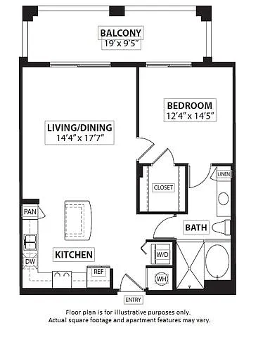 Floor plan A7 1 Bed 1 Bath